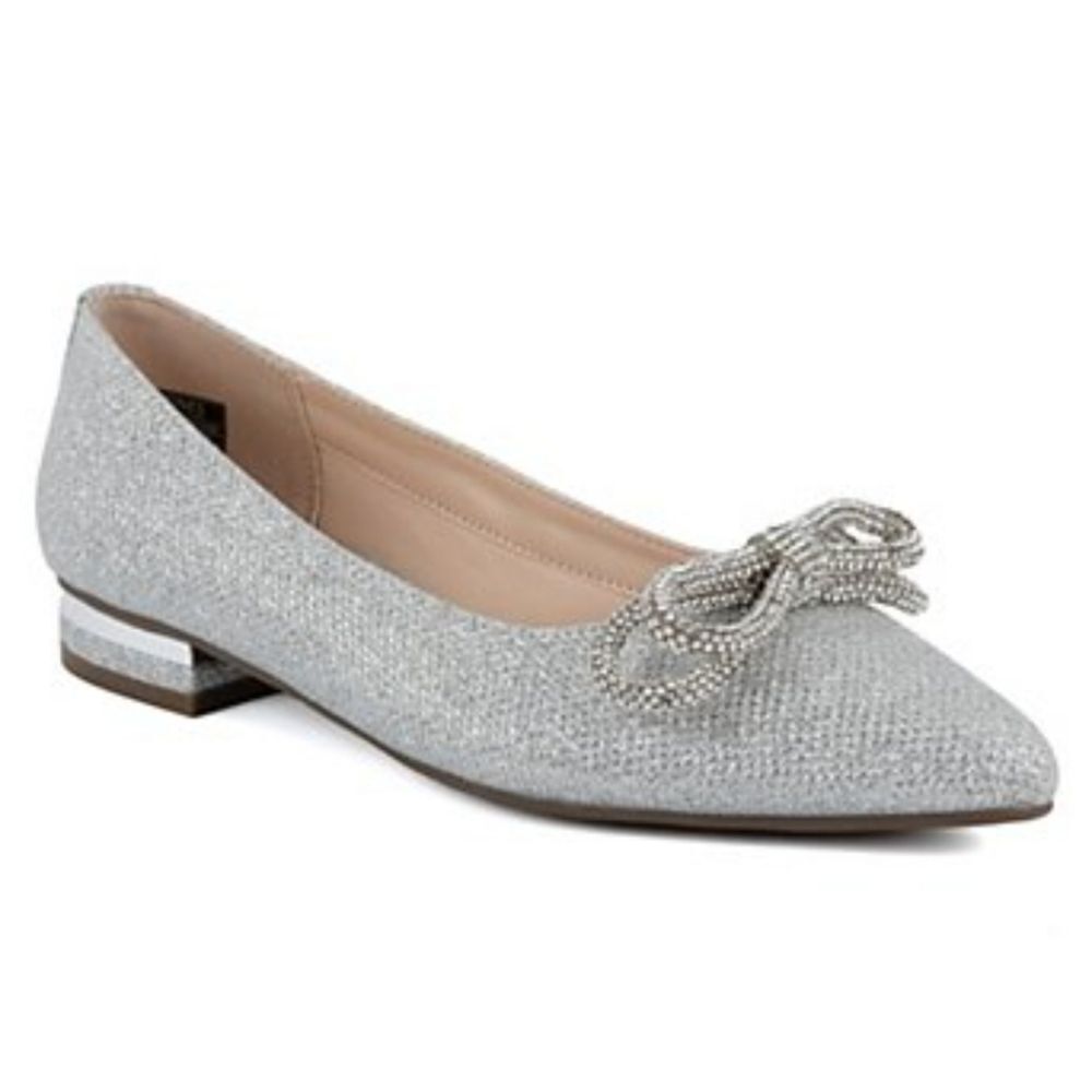 BRAND NEW JONES NEW YORK POINTED TOE WITH BOW DETAIL EMBELLISHMENTS FLAT G1